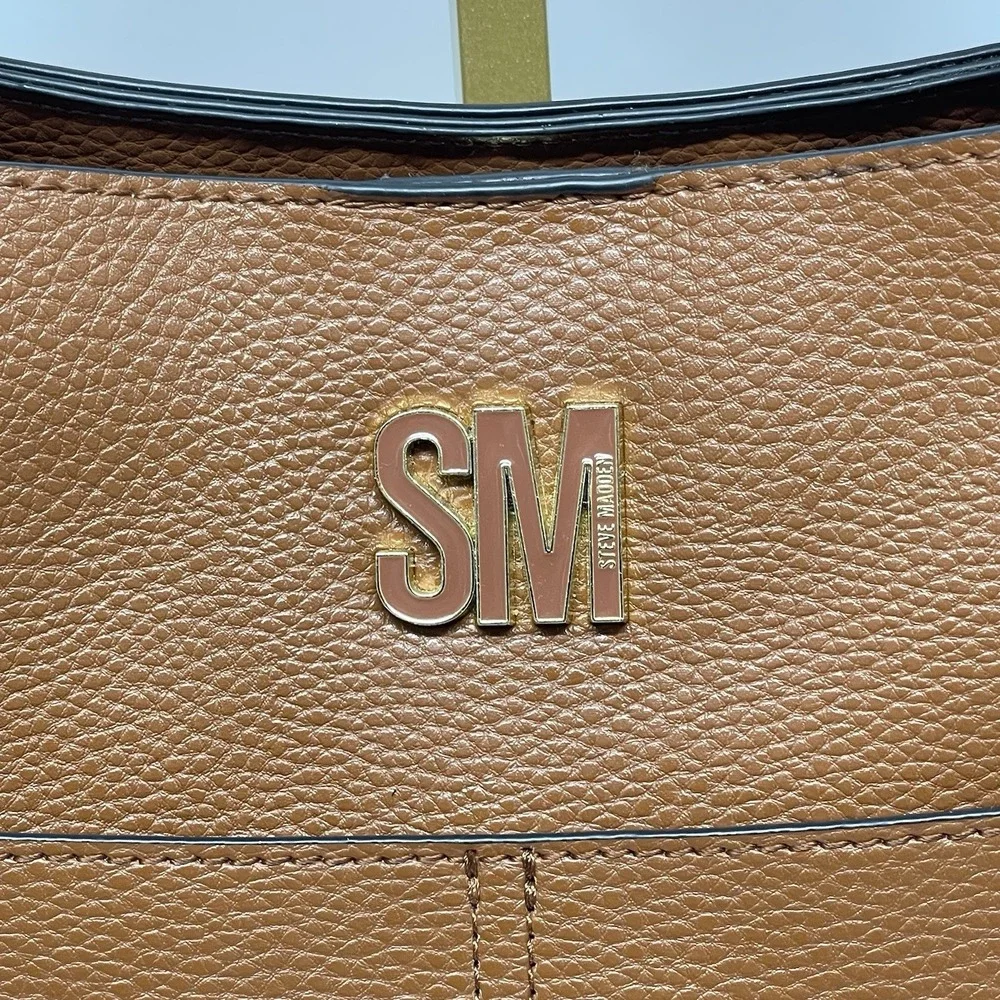 Steve‎ Madden Bdonnaa Tote Natural Handbag Shoulder Straps Pouch Large Purse